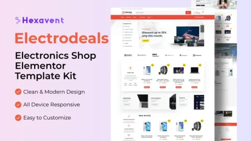Electrodeals - Electronics Shop Elementor Template Kit