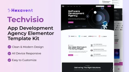 Techvisio - App Development Agency Elementor Template Kit