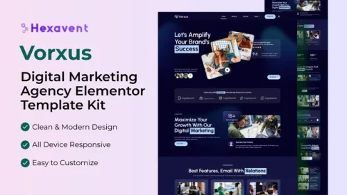 Vorxus - Digital Marketing Agency Elementor Template Kit