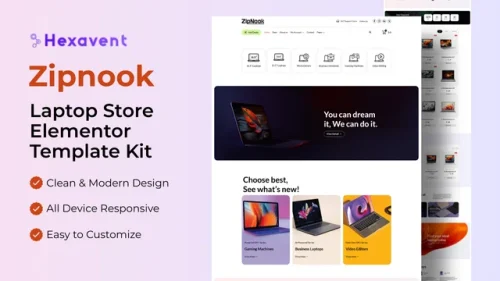 Zipnook - Laptop Store Elementor Template Kit